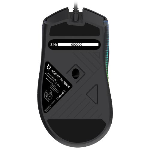 Mouse Optic AQIRYS Phoneix RGB, USB, Black