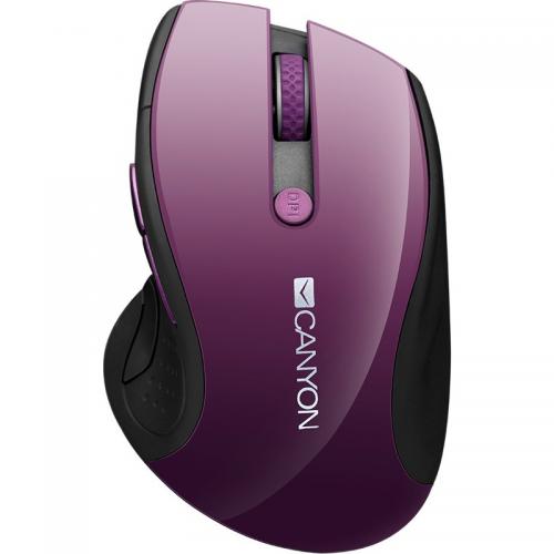 Mouse Optic Canyon CNS-CMSW01P, Blue LED, USB Wireless, Purple-Black