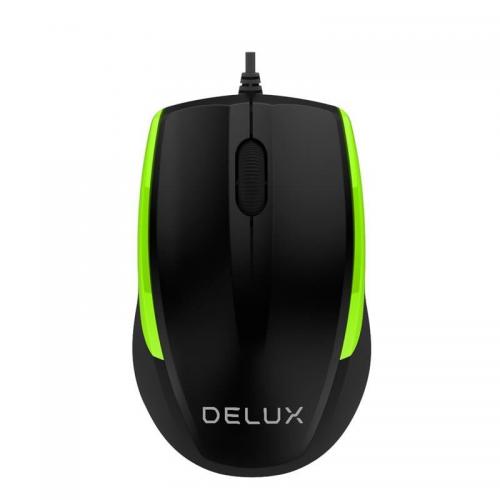 Mouse Optic Delux M321, USB, Black-Green