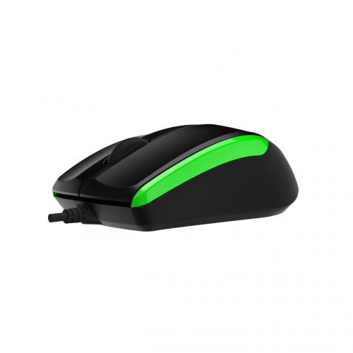 Mouse Optic Delux M321, USB, Black-Green