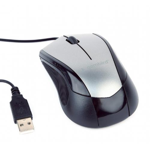 Mouse Optic Gembird MUS-3B-02-BG, USB, Black-Grey