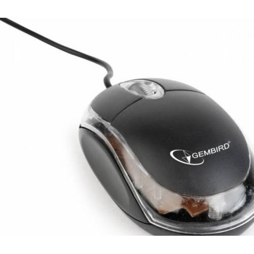 Mouse Optic Gembird MUS-U-01-BKT, USB, Black-Clear