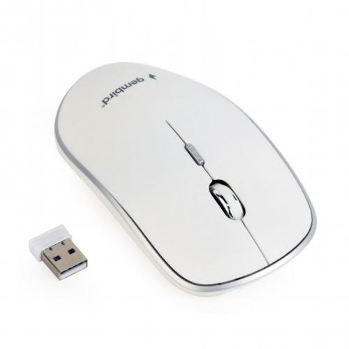 Mouse Optic Gembird MUSW-4B-01-W, USB wireless, White