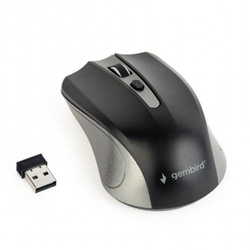 Mouse Optic Gembird MUSW-4B-04-GB, USB Wireless, Black-Grey