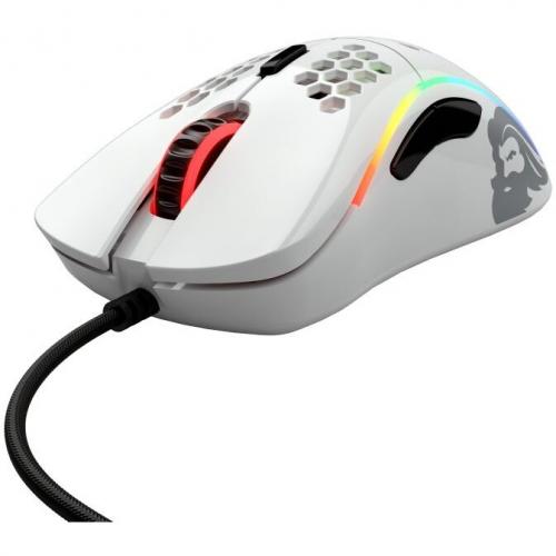 Mouse Optic Glorious PC Gaming Race Glorious Model D Minus, USB, Glossy White