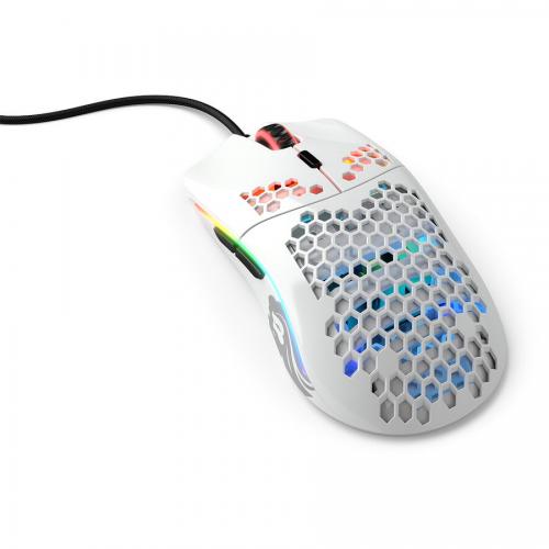 Mouse Optic Glorious PC Gaming Race Glorious Model O Minus, USB, Glossy White