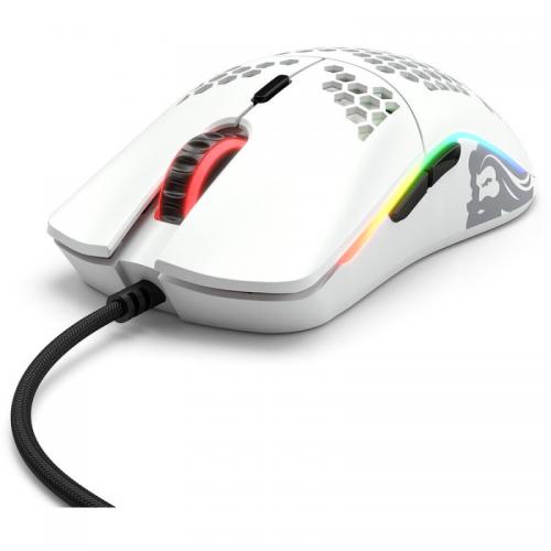 Mouse Optic Glorious PC Gaming Race Glorious Model O, USB, Matte White