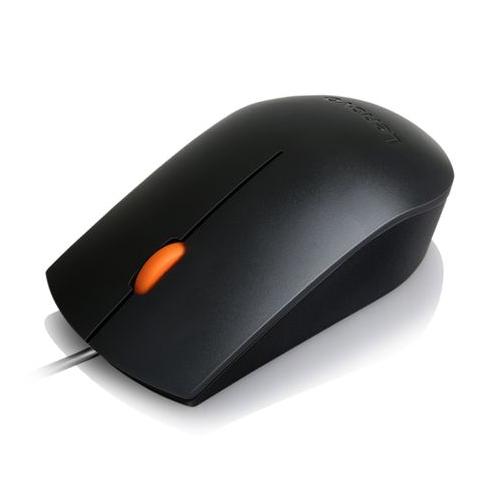 Mouse Optic Lenovo 300, USB, Black-Orange