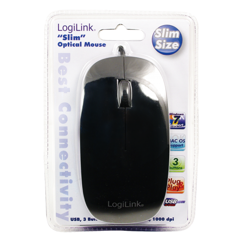 Mouse Optic LogiLink ID0063, USB, Black