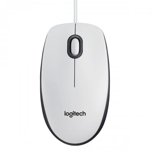 Mouse Optic Logitech M100, USB, White