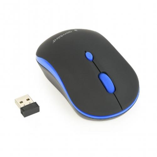 Mouse Optic MUSW-4B-03-B, USB Wireless, Black-Blue