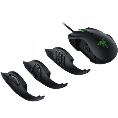 Mouse Razer, 5G optical sensor, Naga Trinity, 3 interchangeable side plates with 2, 7 and 12-button configurations, Up to 19 programmable buttons, 16000dpi,1000Hz Ultrapolling, Up to 450 inches per second/50 G acceleration, Razer Synapse 3 (Beta) enabled,