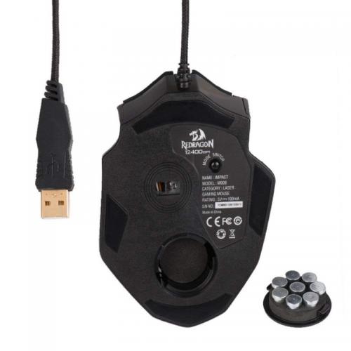 Mouse Optic Redragon Impact, RGB LED, USB, Black