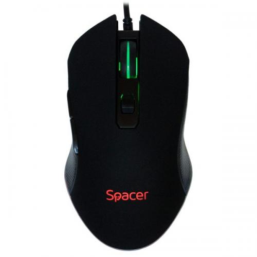 MOUSE Spacer Gaming SP-GM-01, fara fir, USB 2.4 GHz, optic, 2400 dpi, butoane/scroll 6/1, iluminare, negru