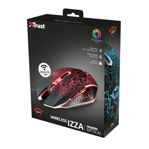 Mouse Optic Trust GXT 107 Izza, RGB LED, USB Wireless, Black