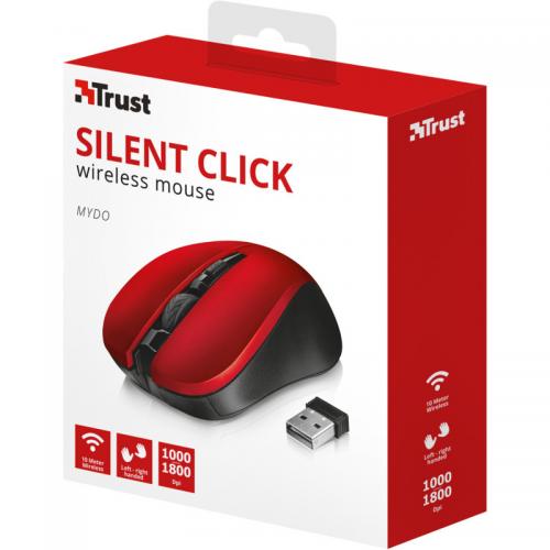 Mouse optic Trust Mydo Silent Click, USB Wireless, Red