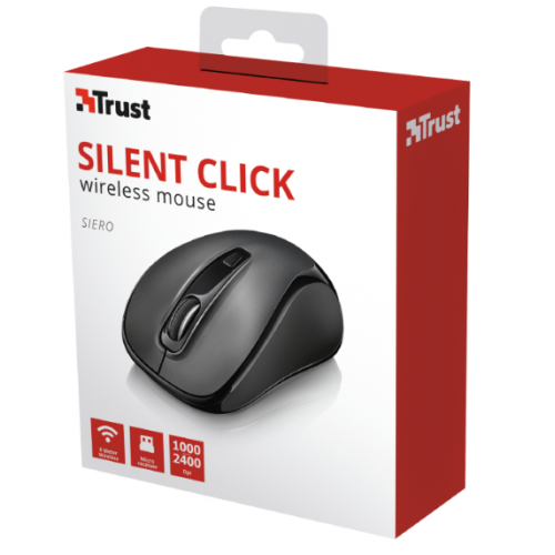 Mouse Optic Trust Siero Silent Click, USB Wireless, Black