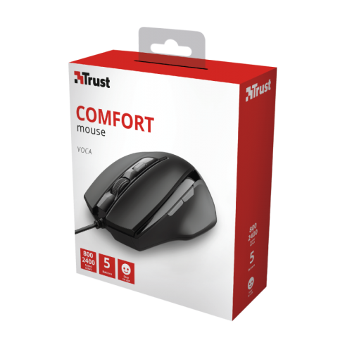 Mouse Optic Trust Voca Comfort, USB, Black