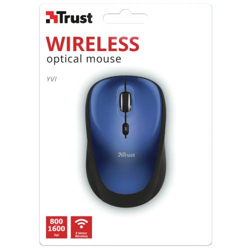 Mouse optic Trust YVI, USB Wireless, Blue