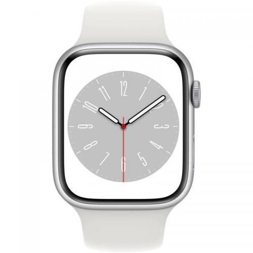 Smartwatch Apple Watch Series 8 Aluminium, 1.9inch, curea silicon, Silver-White