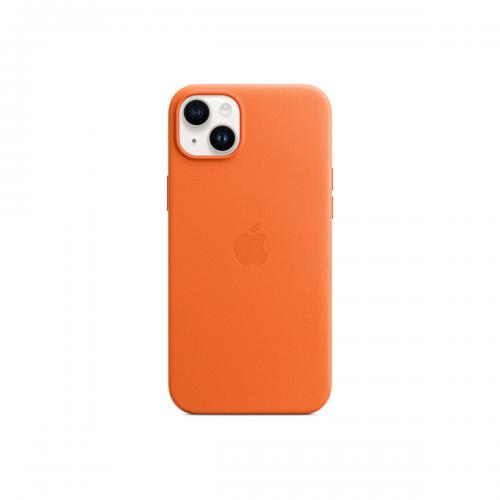 Protectie pentru spate Apple MagSafe Leather pentru Iphone 14 Plus, Orange