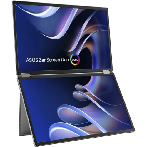 Monitor OLED ASUS ZenScreen Duo OLED MQ149CD, 2 x 14 inch, 1920 x 1080 pixeli, 1 ms GTG, Silver
