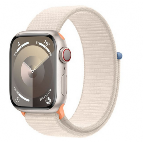 Smartwatch Apple Watch Series 9 Aluminium, 1.69inch, Curea Nailon, Starlight-Starlight Loop