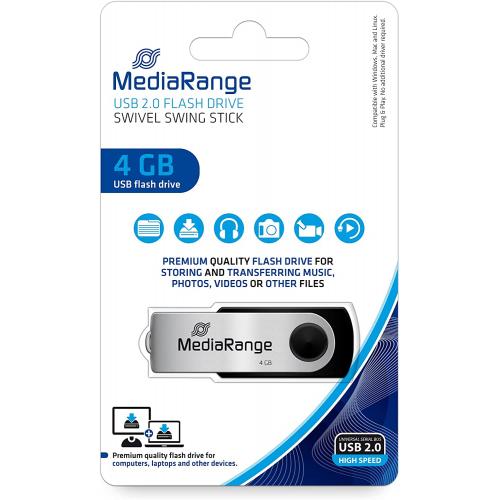 Stick memorie MediaRange MR907, 4GB, USB 2.0, Black-Gray