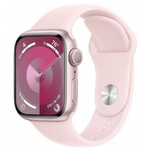 Smartwatch Apple Watch Series 9 Aluminium, 1.69inch, Curea Silicon S/M, Light Pink-Light Pink