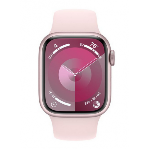 Smartwatch Apple Watch Series 9 Aluminium, 1.69inch, Curea Silicon S/M, Light Pink-Light Pink