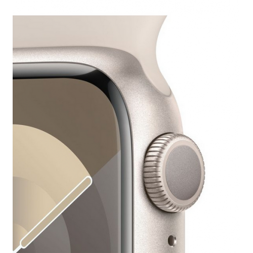 Smartwatch Apple Watch Series 9 Aluminium, 1.9inch, Curea Silicon S/M, Starlight-Starlight