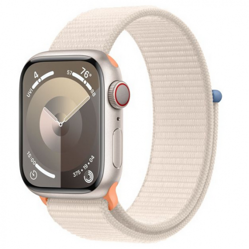 Smartwatch Apple Watch Series 9 Aluminium, 1.9inch, Curea Nailon, Starlight-Starlight Loop