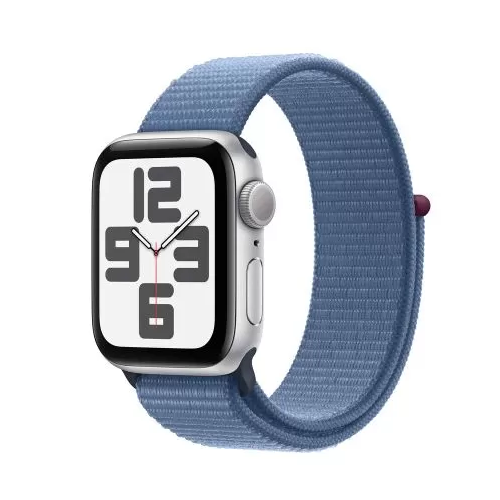 Smartwatch Apple Watch SE 2 (2023) Aluminium, 1.57inch, 4G, Curea Nylon, Silver - Winter Blue Sport Loop