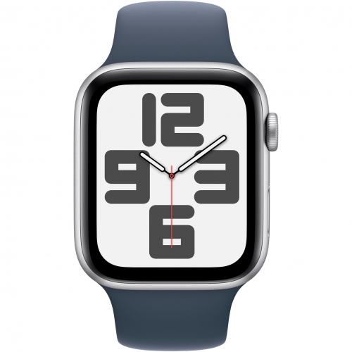 Smartwatch Apple Watch SE 2 (2023) Aluminium, 1.78inch, 4G, Curea Silicon S/M, Silver - Storm Blue