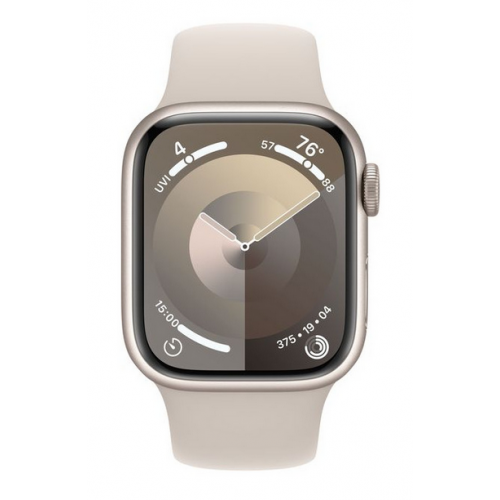 Smartwatch Apple Watch Series 9 Aluminium, 1.69inch, 4G, Curea Silicon S/M, Starlight-Starlight