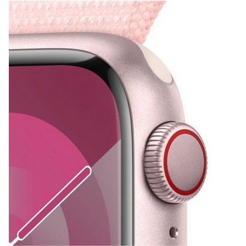 Smartwatch Apple Watch Series 9 Aluminium, 1.69inch, 4G, Curea Nailon, Light Pink-Light Pink Loop