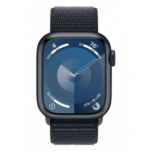 Smartwatch Apple Watch Series 9 Aluminium, 1.9inch, 4G, Curea Nailon, Midnight-Midnight Loop
