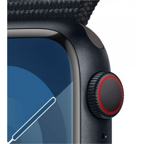 Smartwatch Apple Watch Series 9 Aluminium, 1.9inch, 4G, Curea Nailon, Midnight-Midnight Loop