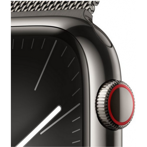 Smartwatch Apple Watch Series 9 Stainless Steel, 1.9inch, 4G, Curea Metal, Graphite-Milanese Loop