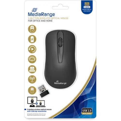Mouse Optic MediaRange MROS209, USB Wireless, Black