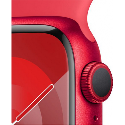 Smartwatch Apple Watch Series 9 Aluminium, 1.69inch, 4G, Curea Silicon S/M, Red-Red