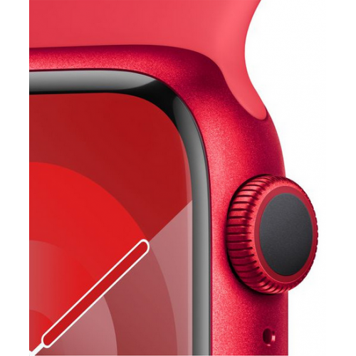 Smartwatch Apple Watch Series 9 Aluminium, 1.9inch, 4G, Curea Silicon M/L, Red-Red
