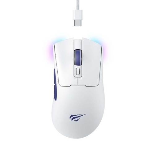 Mouse Optic Havit MS966WB, RGB LED, USB Wireless/Bluetooth, White