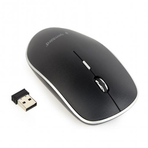 Mouse Optic Gembird MUSW-4BS-01, USB Wireless, Black-Silver