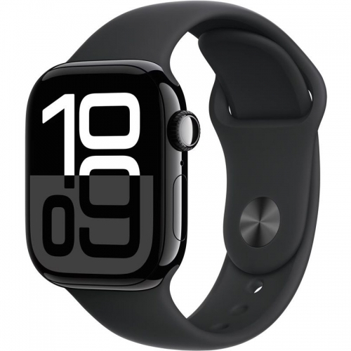 SmartWatch Apple Watch S10 Aluminium, 1.77inch, 4G, Curea Silicon S/M, Black Sport Band