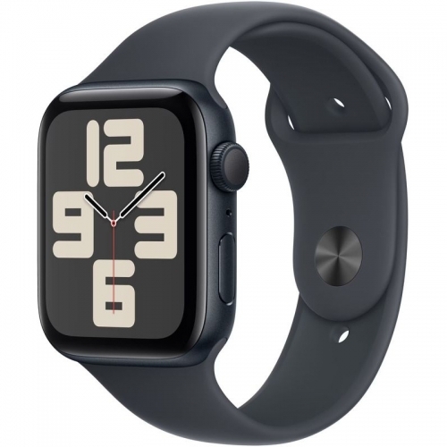 SmartWatch Apple Watch SE (2024) v3 Aluminium, 1.78inch, Curea Silicon M/L, Midnight Sport Band