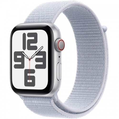 SmartWatch Apple Watch SE (2024) v3 Aluminium, 1.78inch, Curea Nylon, Silver-Blue Cloud Sport Loop