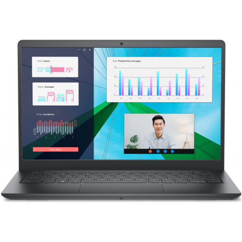 Laptop Dell Vostro 3430, Intel Core i3-1305U, 14inch, RAM 8GB, SSD 256GB, Intel UHD Graphics, Linux, Carbon Black