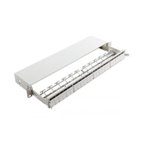 Patch Panel Nexans N521.663, 19inch, 24 porturi, Cat7a, Keystone, White