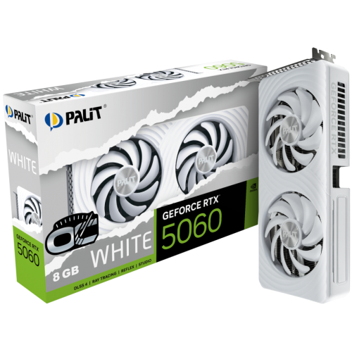 Placa video Palit nVidia GeForce RTX 5060 White OC 8GB, GDDR7, 128 bit